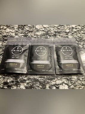Primal Coffee Company Original Primal Blend- creamer. Includes three 1 oz packs